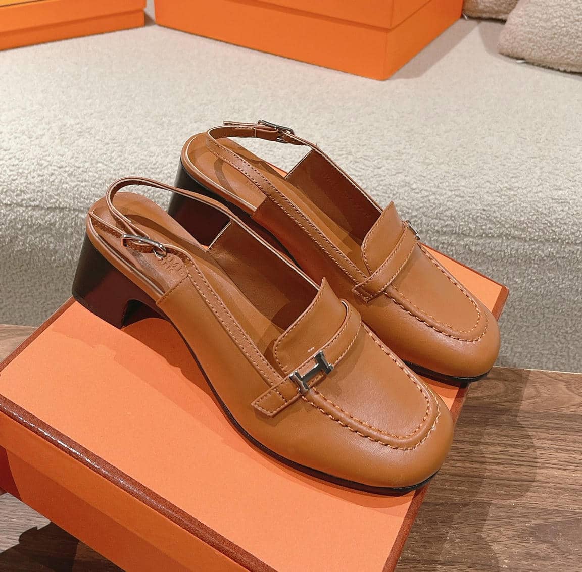 Hermès loafer slingback
